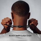 14MM BLACK BEVELED CUBAN BRACELET (Copy)