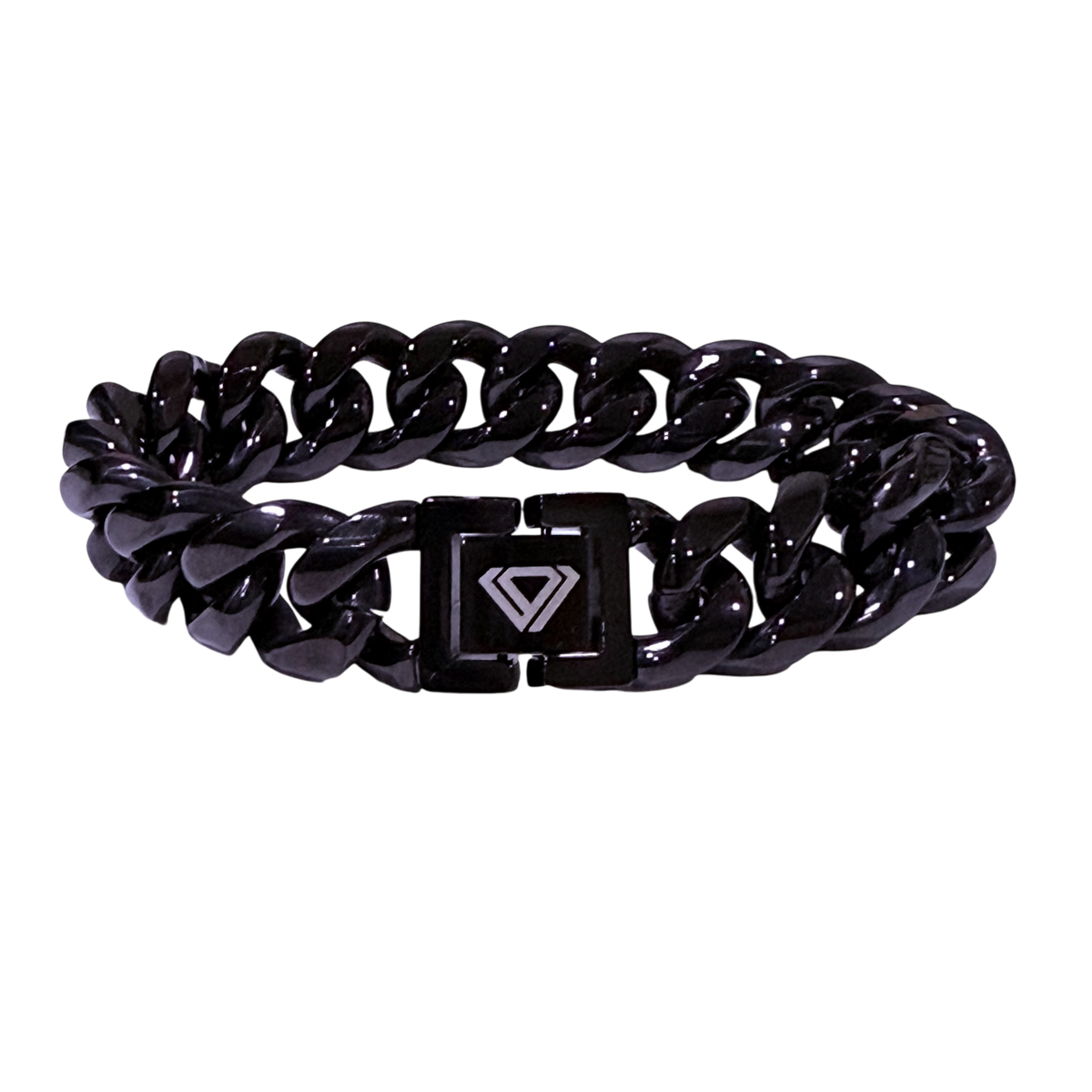 【BLACKPURPLE】23FW★ Corbin Cuban bracelet 15mm (21cm) 3/5/7/9/11mm Black Stainless Steel Curb Cuban Link Bracelet