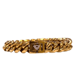 mens curb cuban miami link bracelet gold color