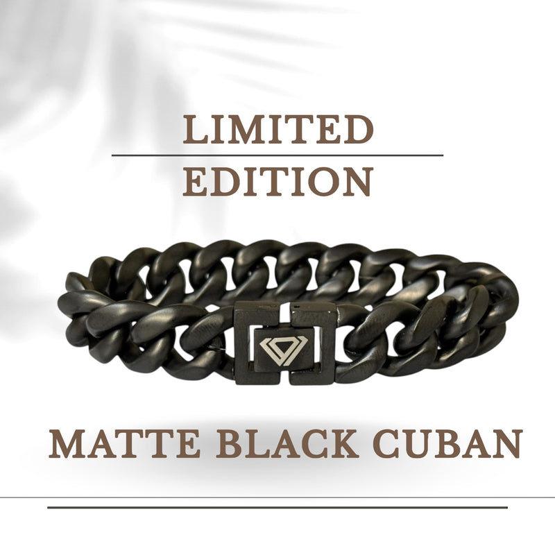 MATTE BLACK CUBAN BRACELET