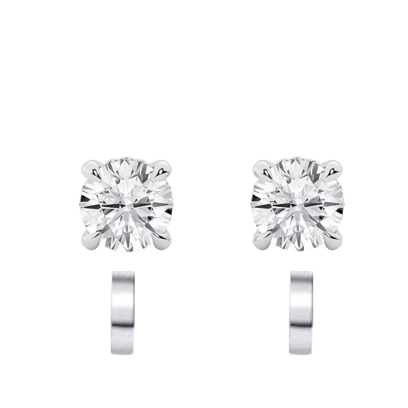 Moissanite 925 Sterling Silver Magnetic Stud Earrings