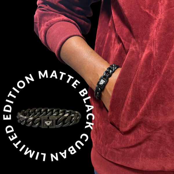 MATTE BLACK CUBAN BRACELET