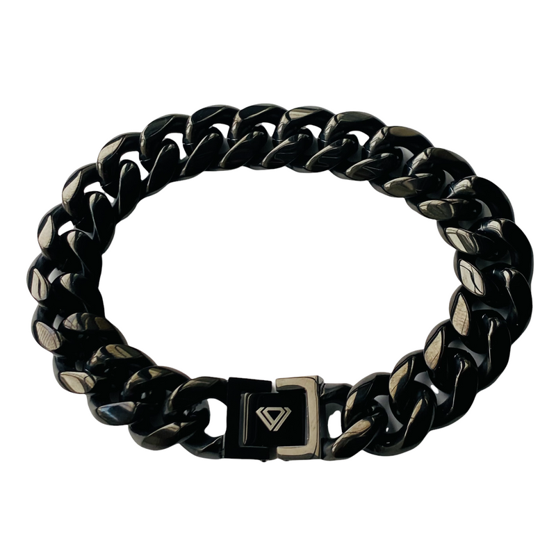 image Black Miami Cuban Link Chain Bracelet