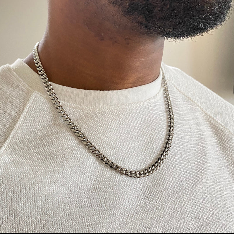 silver steel Cuban Chain 9mm 