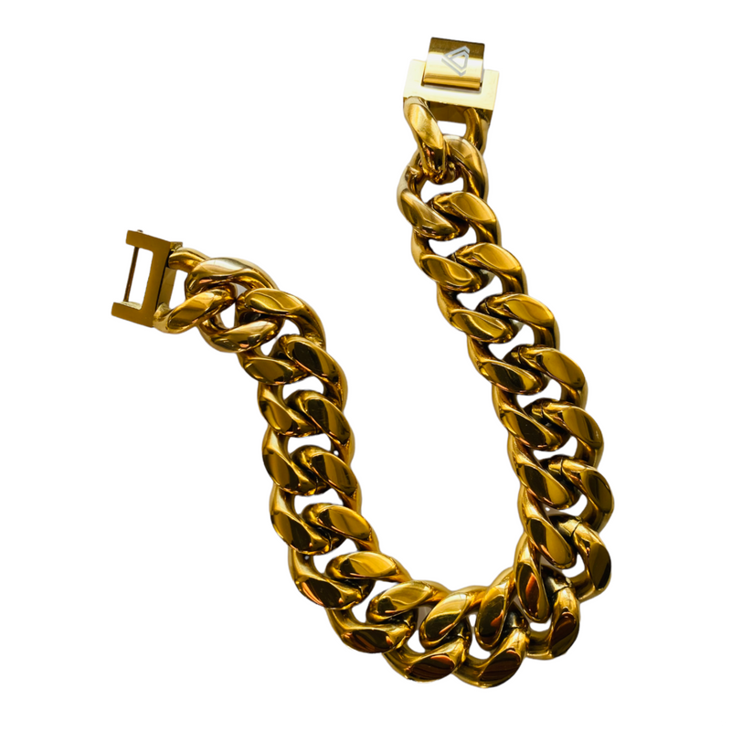photo Large Cuban link bracelet gold
