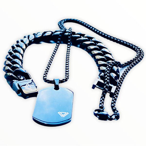 Miami Cuban Bracelet & Minimal Steel Tag
