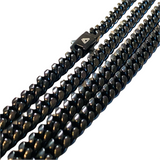 black miami cuban link chains 22, 24,26 inches