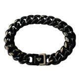 picture black stainless steel miami bracelet