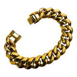 diamond cut cuban link bracelet gold color