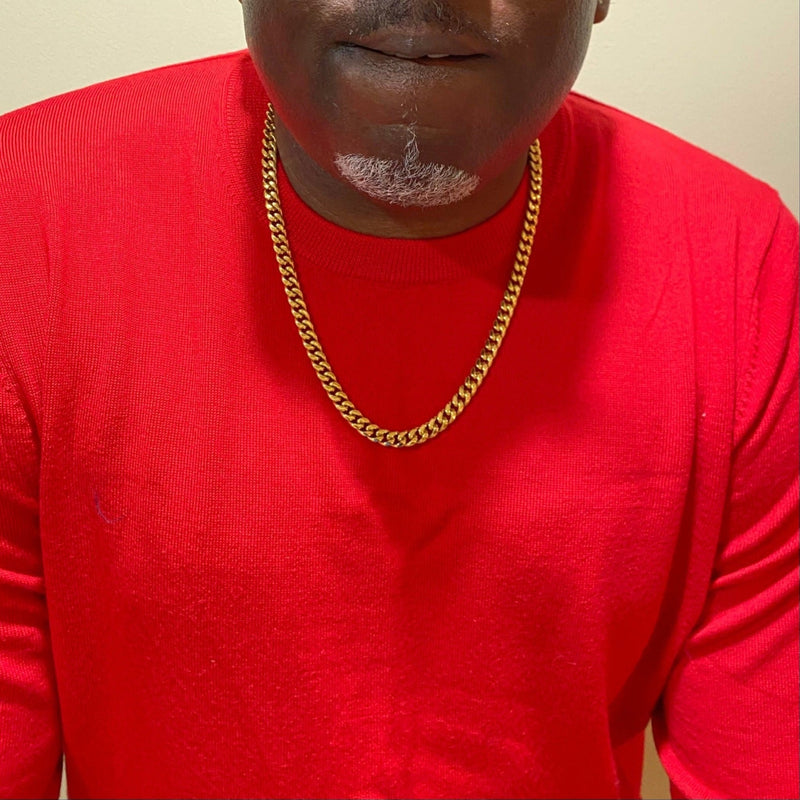 24k gold plated cuban link chain 22"