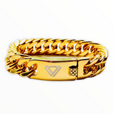 premium stainless steel cuban link bracelet gold plated