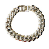 polished stainless steel heavy cuban bracelet