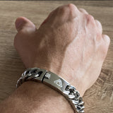 stainless steel silver cuban link bracelet 