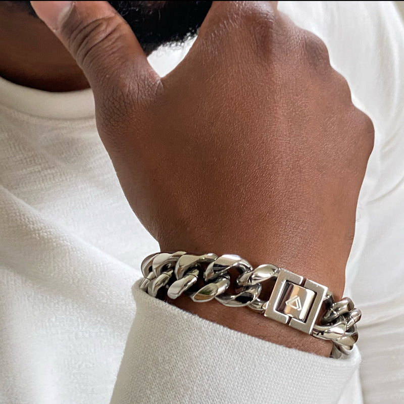 photo stainless steel heavy cuban bracelet 